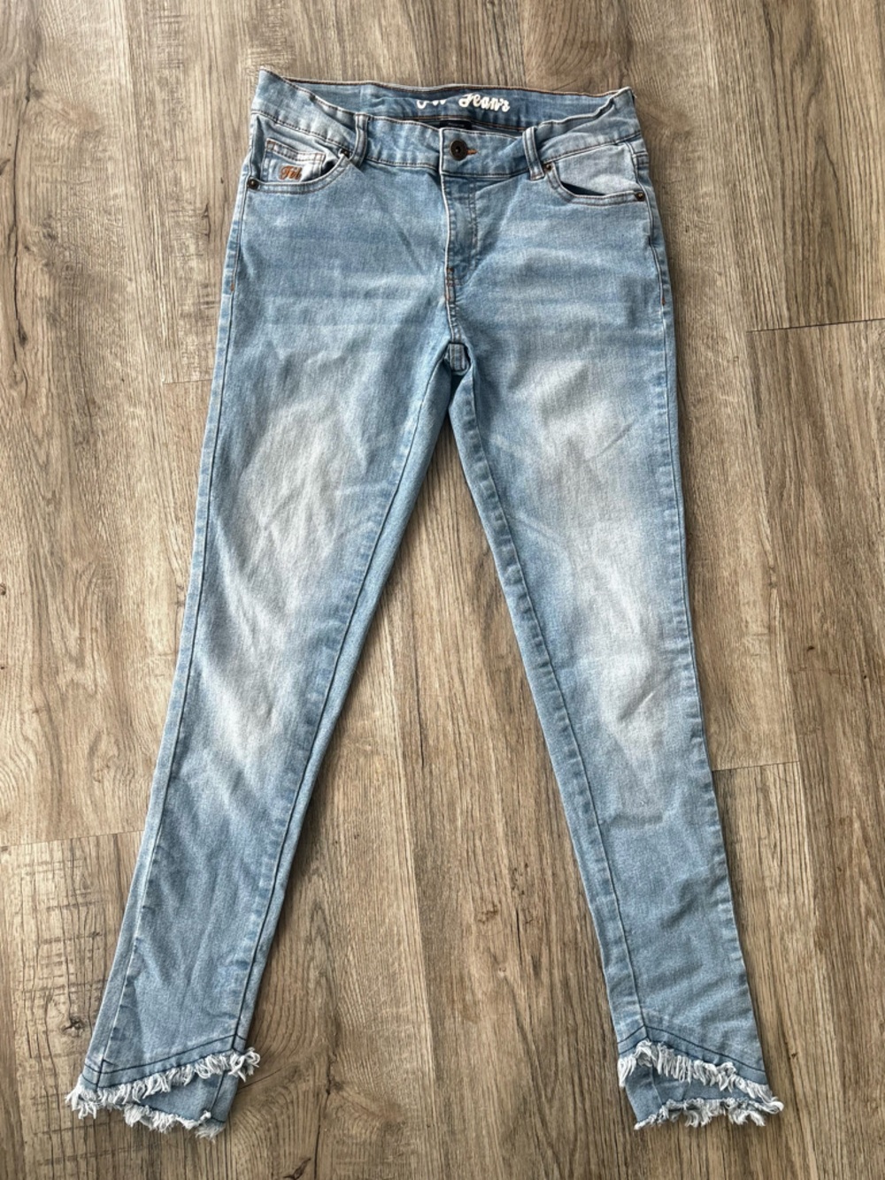 Blue Distressed Hem Women's Jeans